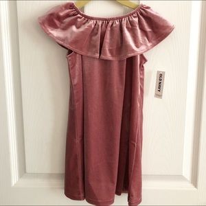 NWT! Rose Velvet Dress with Ruffle from Old Navy